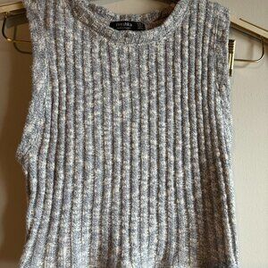 Bershka - Blue marl cropped sweater tank - Sz M